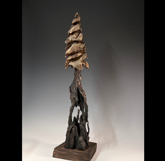 "THE PASSAGE" HAND CARVED DOGWOOD SCULPTURE