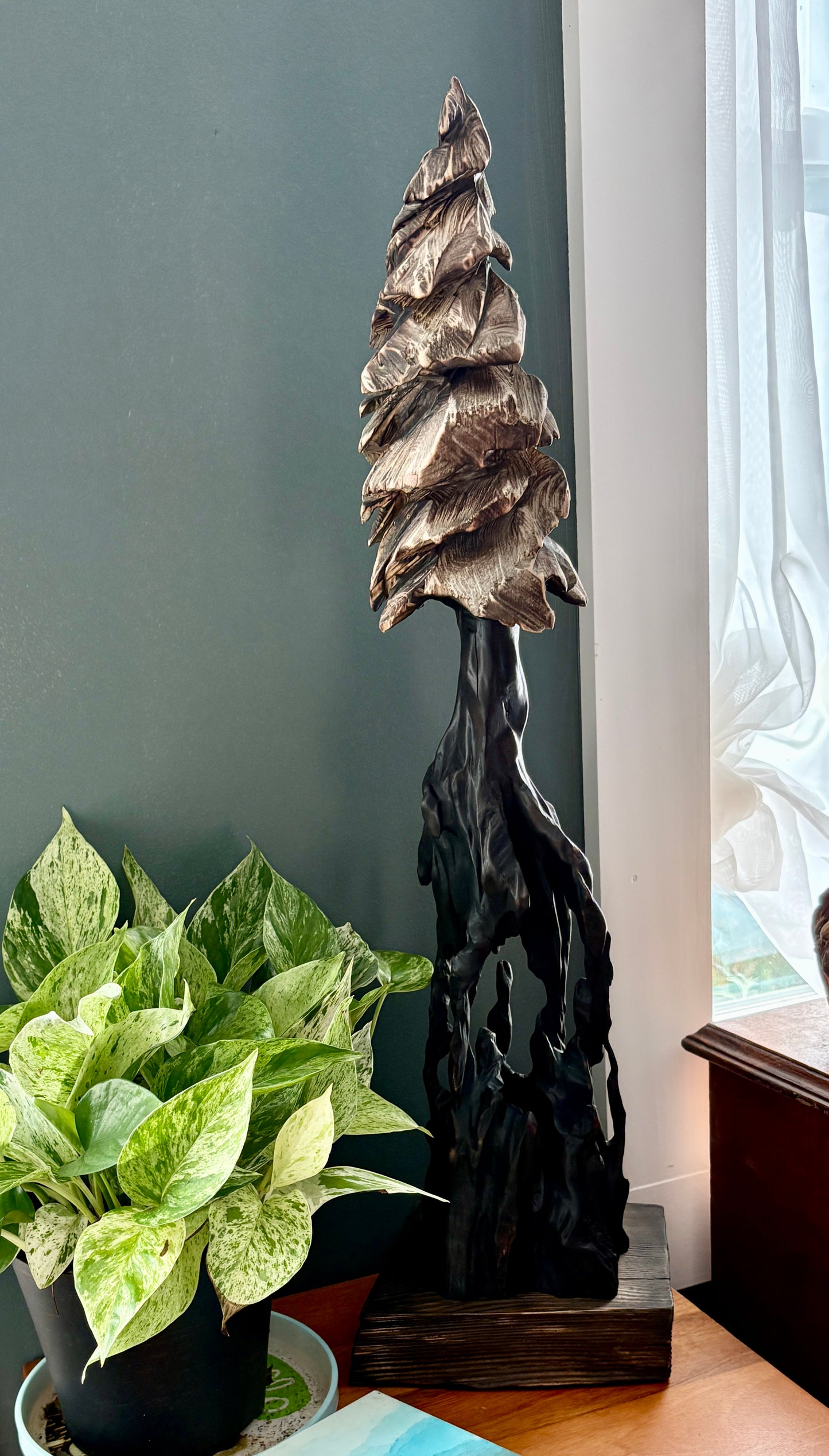 "THE PASSAGE" HAND CARVED DOGWOOD SCULPTURE