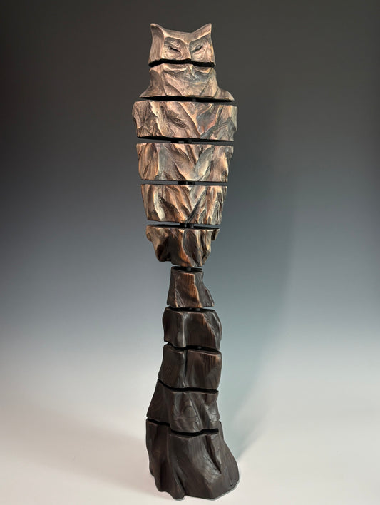 "THE SENTINEL" HAND CARVED WHITE PINE SCULPTURE