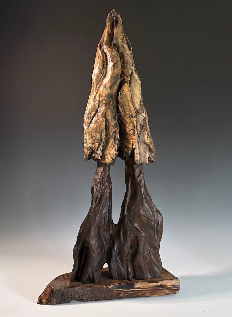 "TREE EMBRACE" LEYLAND CYPRESS WOOD SCULPTURE