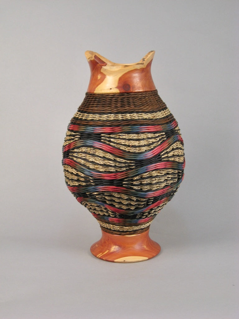 TRIPLE HILLS WITH CEDAR MIXED MEDIA BASKETRY