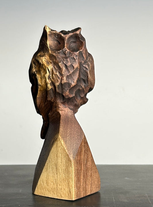 "TWILIGHT GUARDIAN" HAND CARVED WOOD SCULPTURE