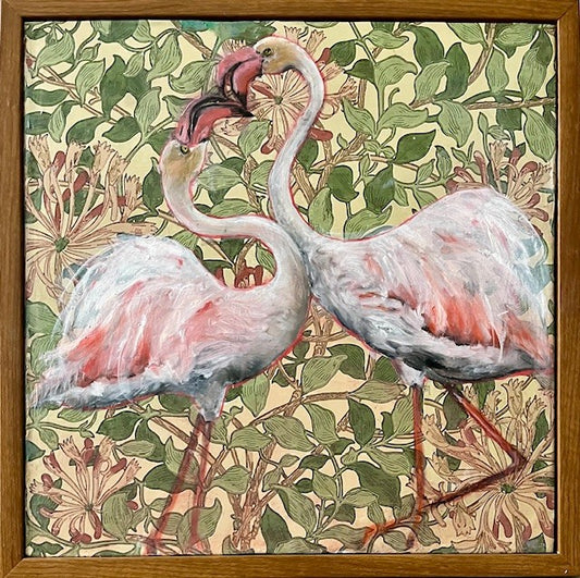 "TWO HALVES MAKE A WHOLE" ORIGINAL OIL AND MIXED MEDIA ON CANVAS/FRAMED