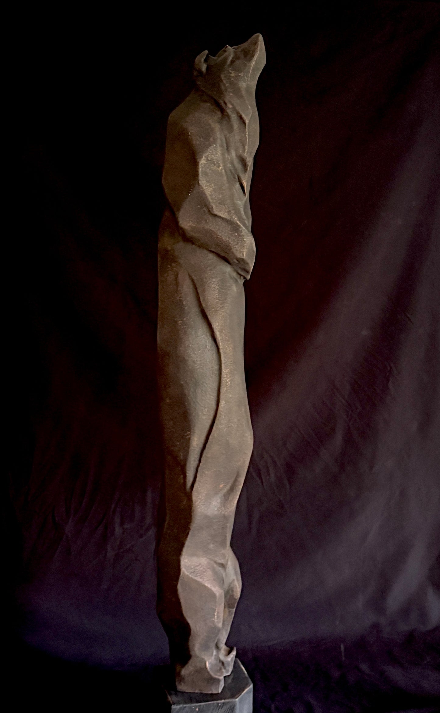 "URSA ALTUS II" POPLAR WITH METAL COATINGS WOOD SCULPTURE