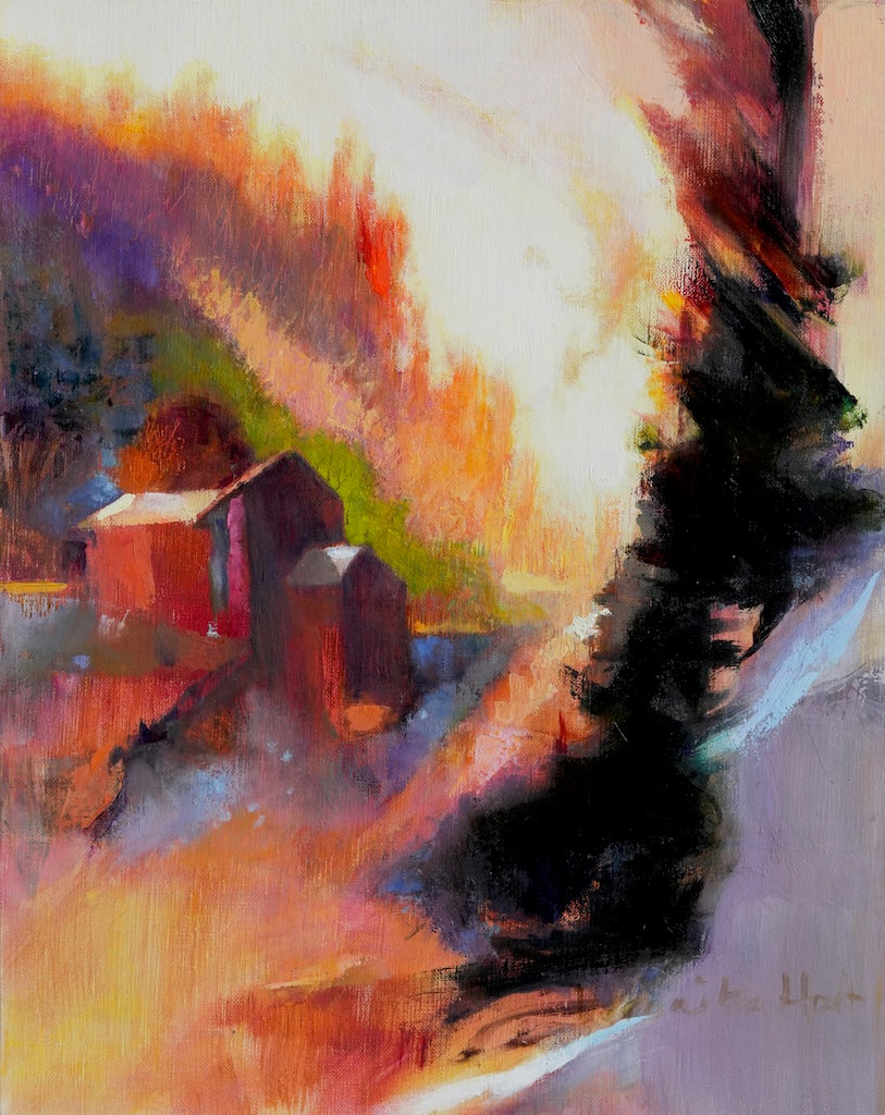 "WINTER'S MELT" ORIGINAL OIL ON LINEN/FRAMED