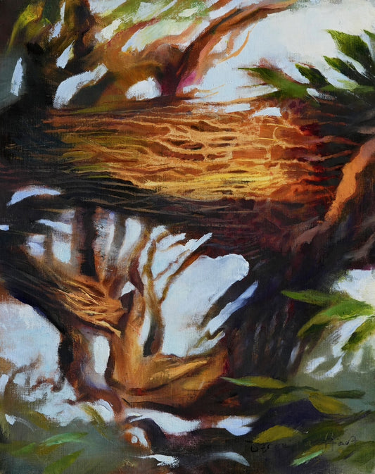 "WHEN THE BOUGH BREAKS" ORIGINAL OIL ON LINEN/FRAMED