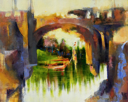 "AQUEDUCT" ORIGINAL OIL ON LINEN/FRAMED
