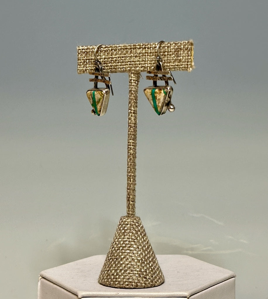 RIBBON TURQUOISE CROSS HATCH EARRINGS WK115