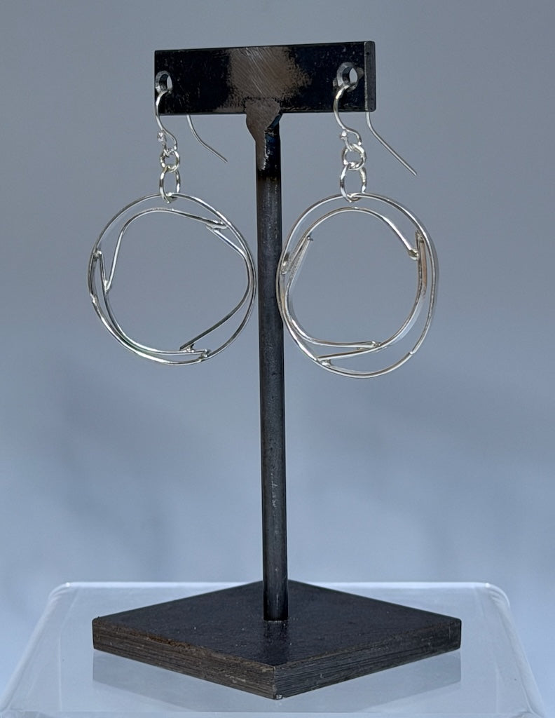STERLING SILVER DOUBLE HOOP EARRINGS WK138