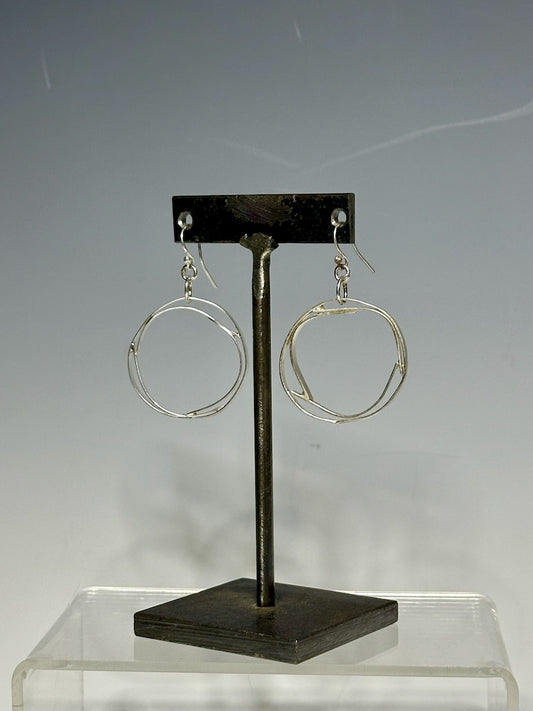 DOUBLE HOOP STERLING SILVER EARRINGS WK80