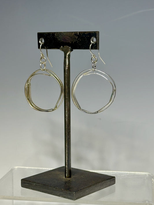 DOUBLE HOOP STERLING SILVER EARRINGS WK81