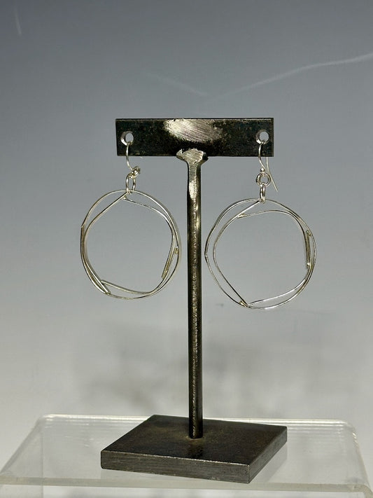 DOUBLE HOOP STERLING SILVER EARRINGS WK82