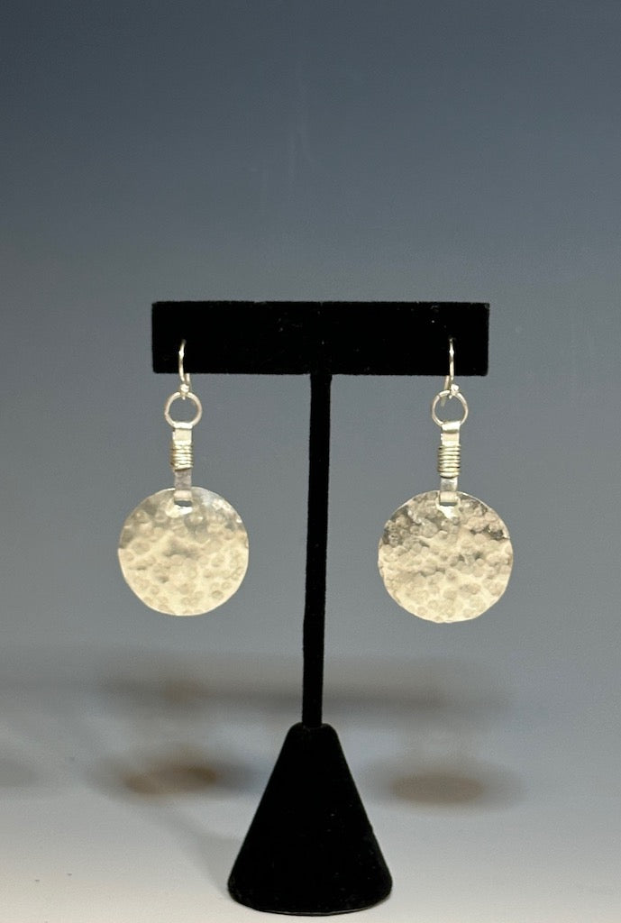 STERLING SILVER DISC EARRINGS  WK61