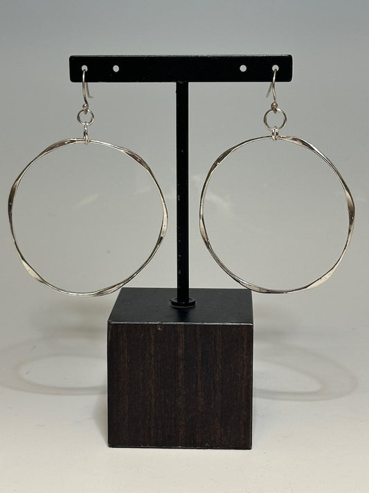 LARGE LIGHTWEIGHT STERLING SILVER HOOPS WK60