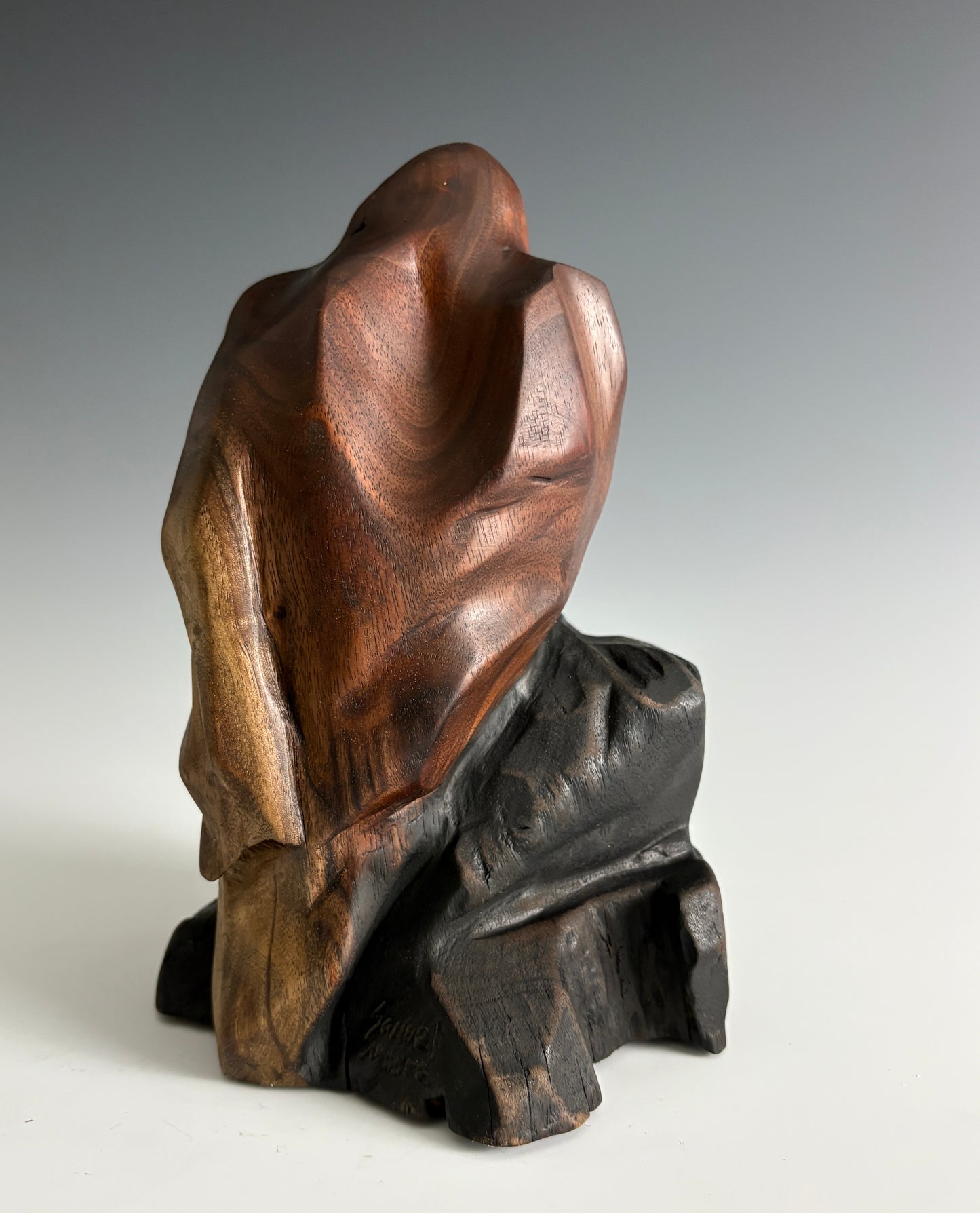 "WALNUT RAVEN" BLACK WALNUT & WAX WOOD SCULPTURE