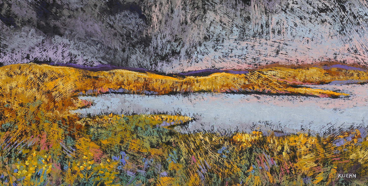 "WATERING HOLE" ORIGINAL PASTEL/FRAMED