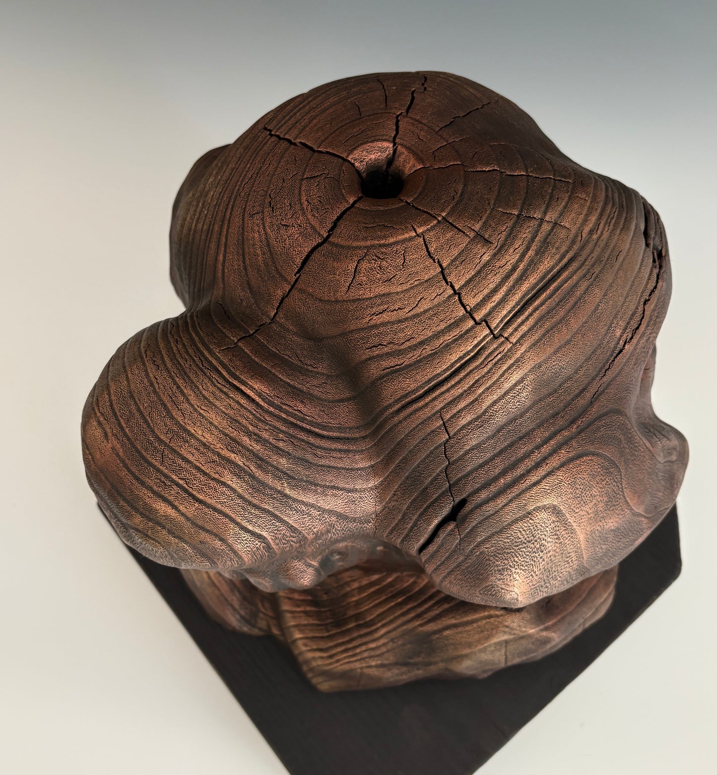 "WEEPING BUDDHA" HAND CARVED PAULOWNIA SCULPTURE