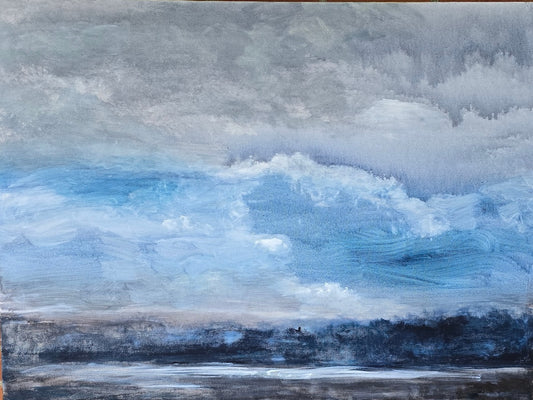 "WHEN EARTH MEETS SKY" ORIGINAL MIXED MEDIA PAINTING ON CANVAS