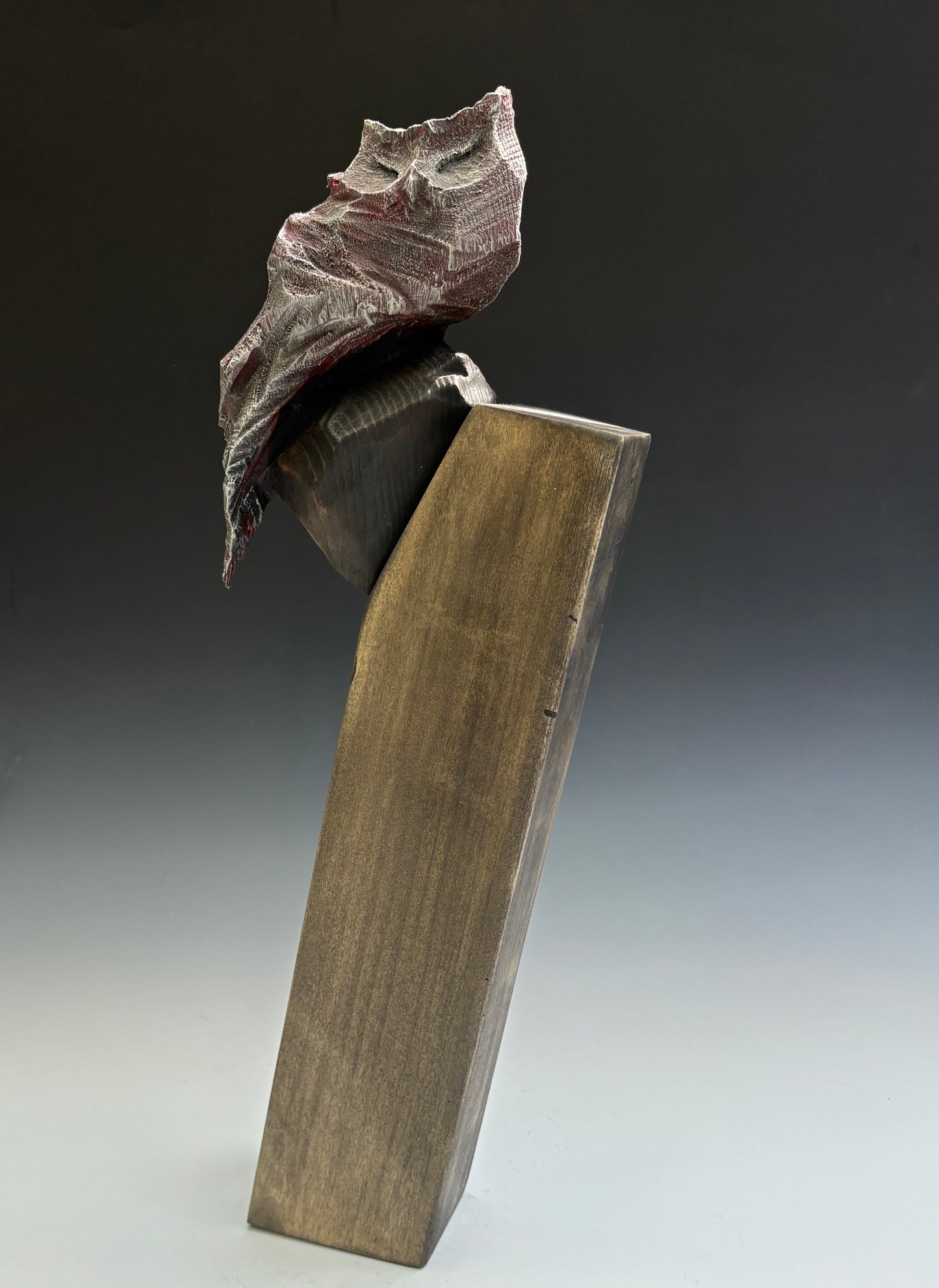 "WILDFIRE" HAND CARVED WHITE PINE WITH CHALK PAINT SCULPTURE