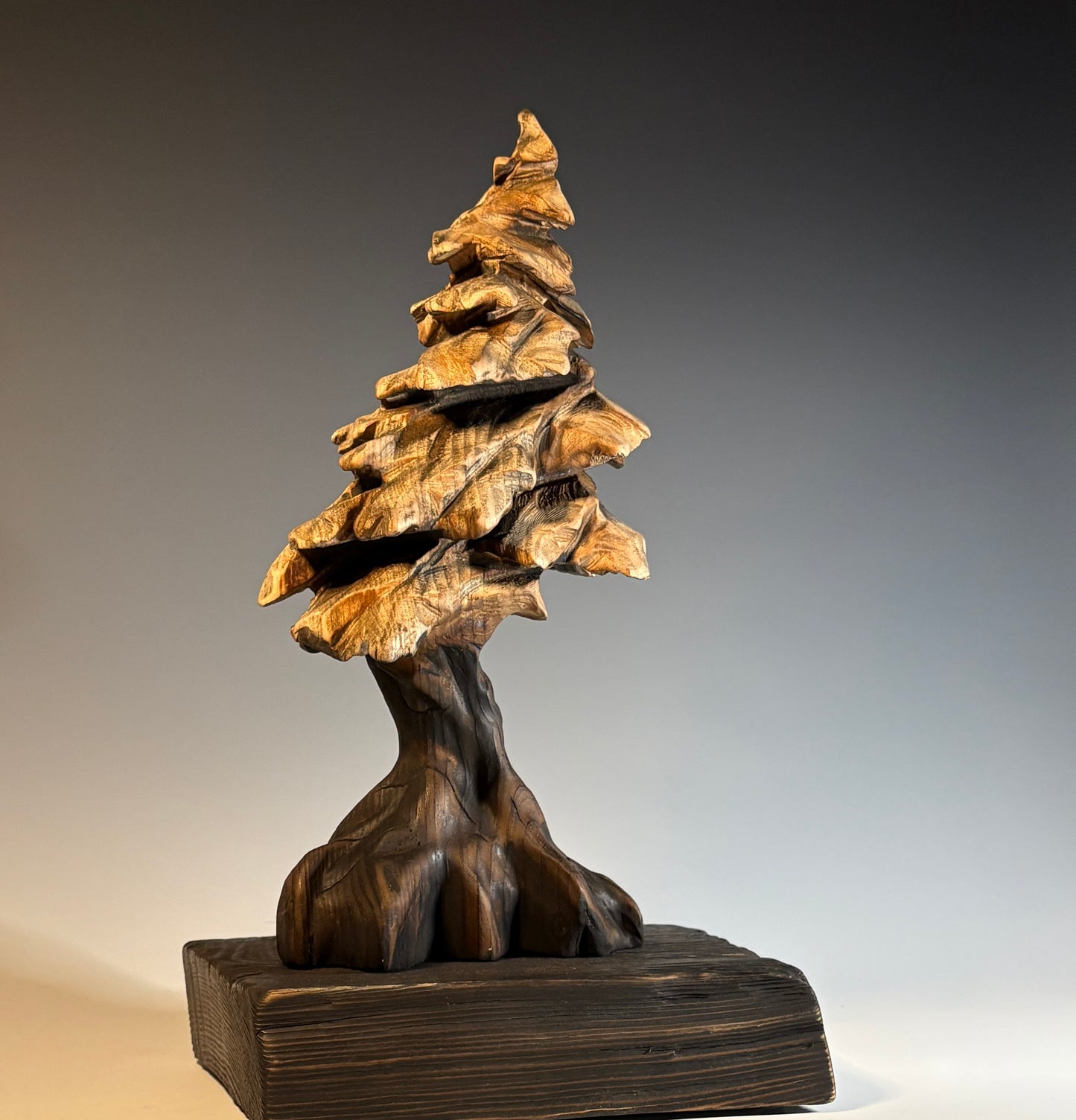 "WINDSWEPT" HAND CARVED WHITE PINE SCULPTURE