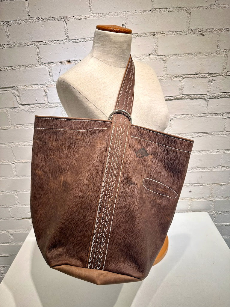 "Gather" Brown Handmade Leather Handbag