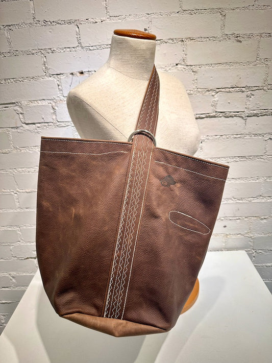 "Gather" Brown Handmade Leather Handbag