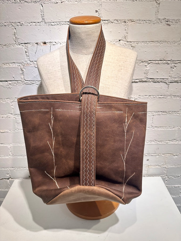 "Gather" Brown Handmade Leather Handbag