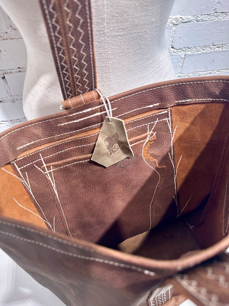 "Gather" Brown Handmade Leather Handbag