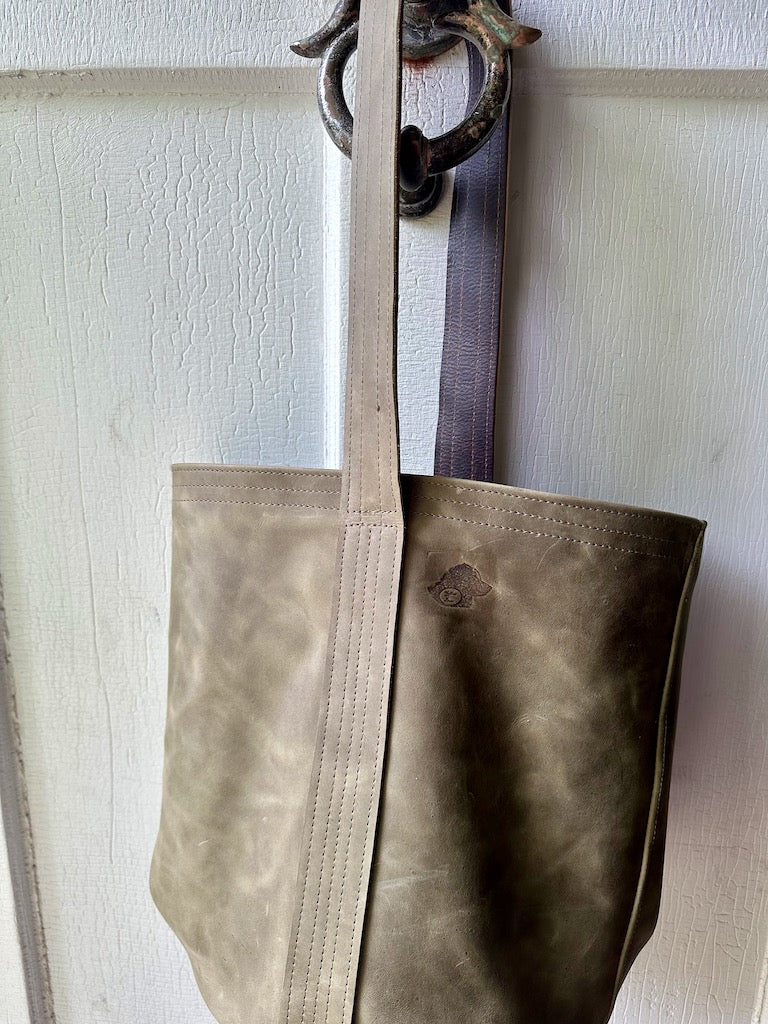 "Gather" Olive Handmade Leather Handbag