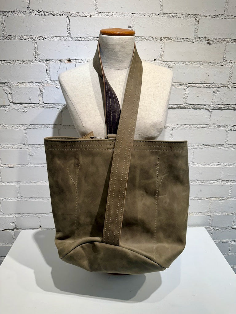 "Gather" Olive Handmade Leather Handbag