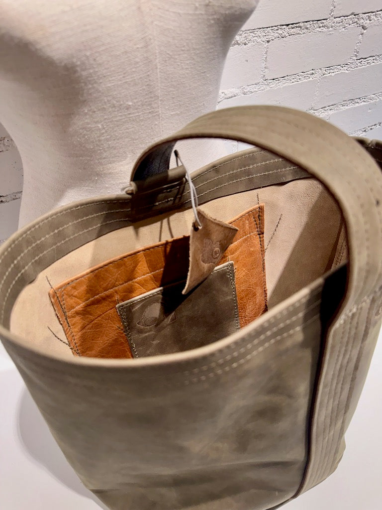 "Gather" Olive Handmade Leather Handbag