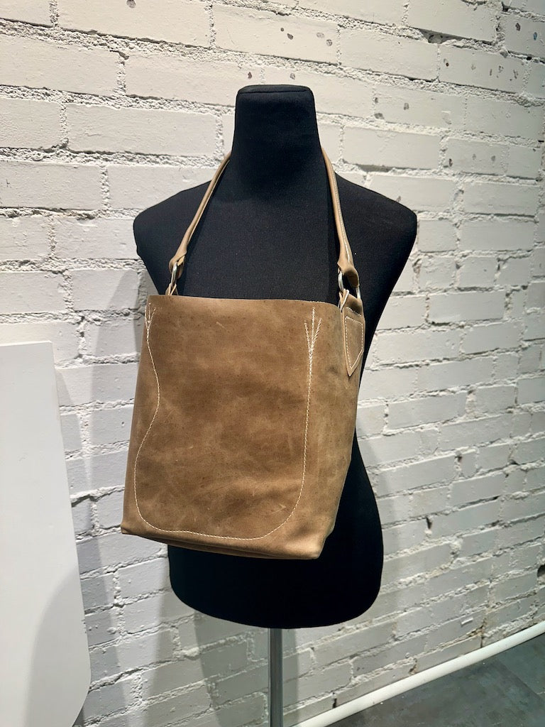 "MAC" Brown Handmade Leather Handbag