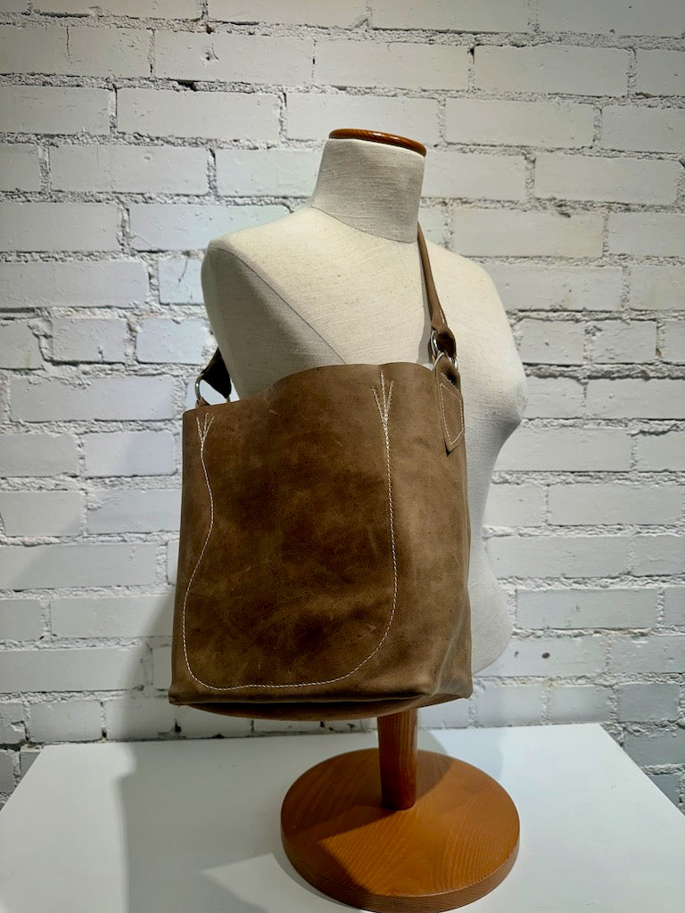 "MAC" Brown Handmade Leather Handbag