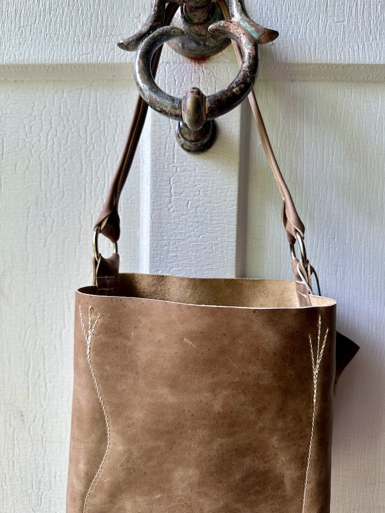 "MAC" Brown Handmade Leather Handbag