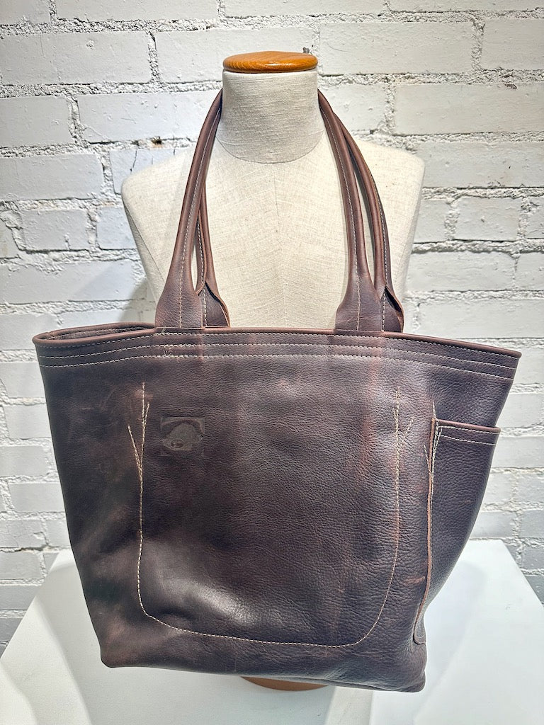 "STANDARD TOTE LARGE" Brown Handmade Leather Handbag