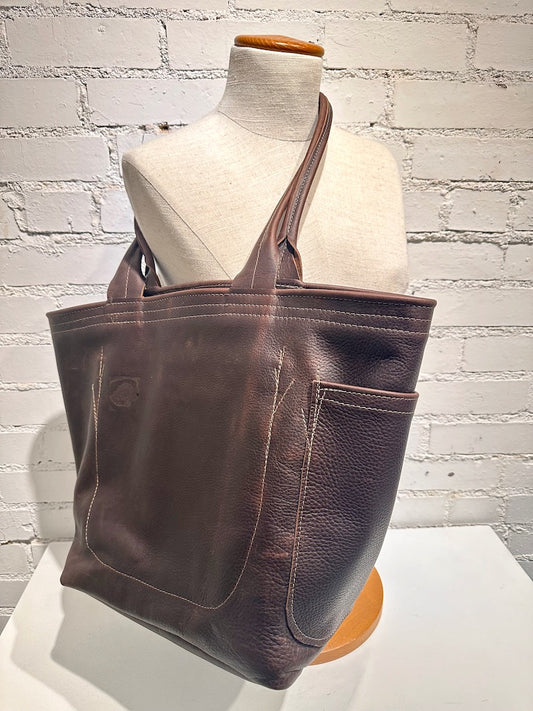 "STANDARD TOTE LARGE" Brown Handmade Leather Handbag