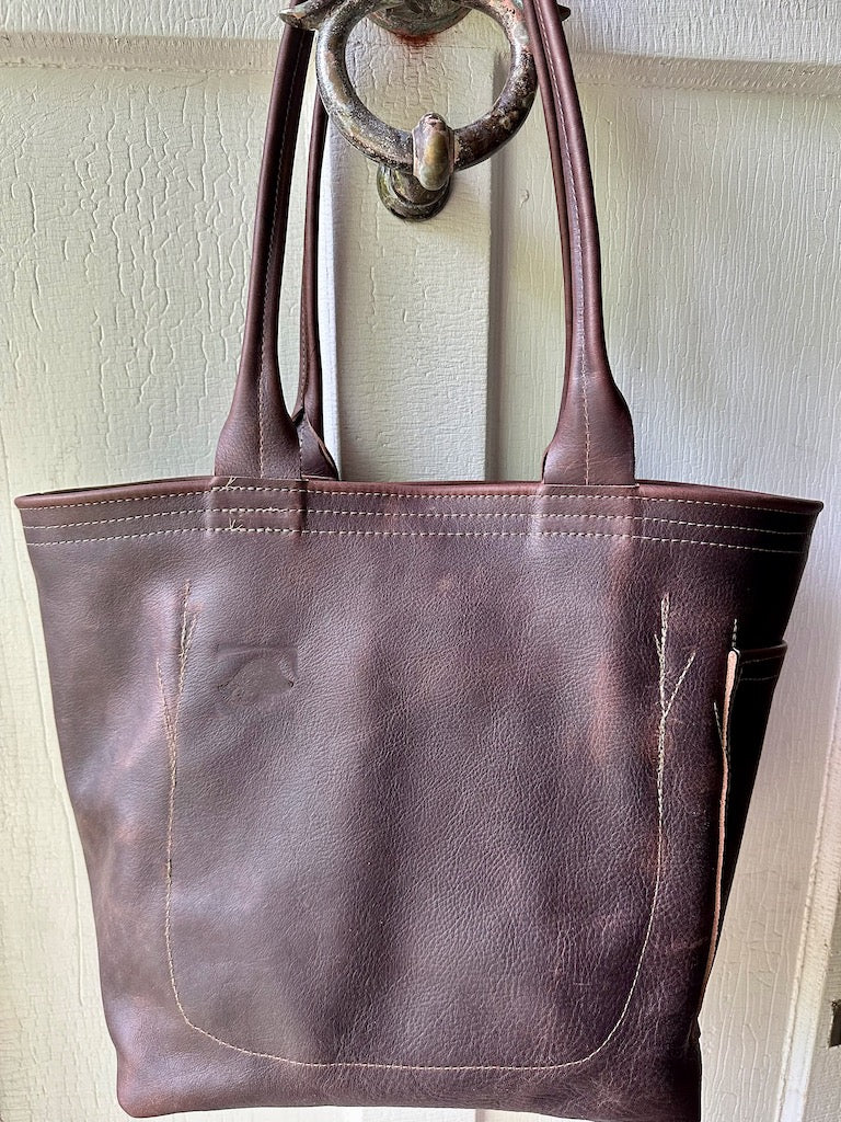 "STANDARD TOTE LARGE" Brown Handmade Leather Handbag