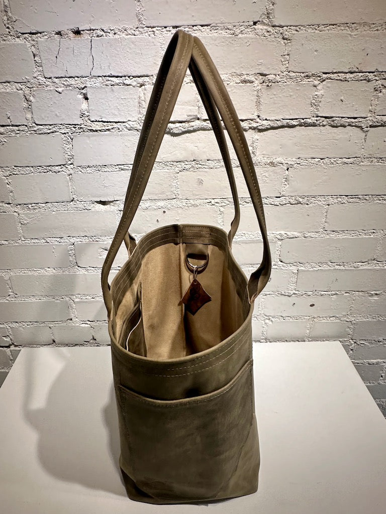 "STANDARD TOTE" Olive Handmade Leather Handbag (Copy)