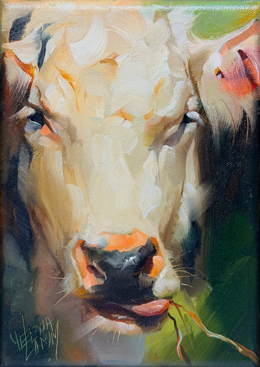 "HI THERE!" ORIGINAL OIL ON LINEN/FRAMED