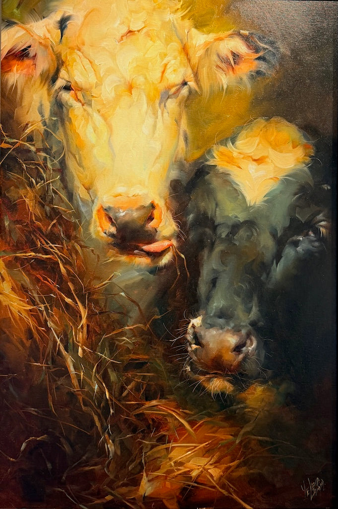"YIN AND YANG" ORIGINAL OIL ON LINEN/FRAMED
