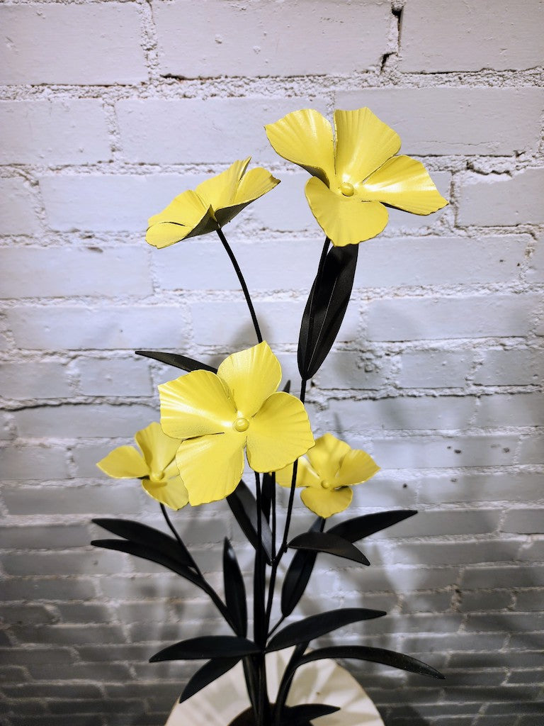 YELLOW DOGWOOD FIELD STUDY HAND FORGED METAL SCULPTURE