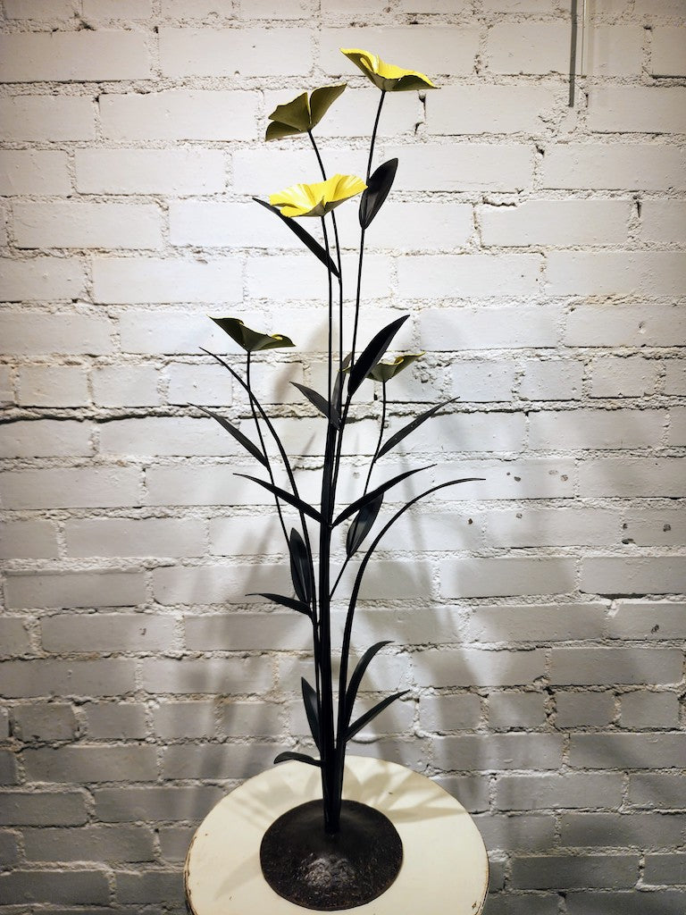 YELLOW DOGWOOD FIELD STUDY HAND FORGED METAL SCULPTURE