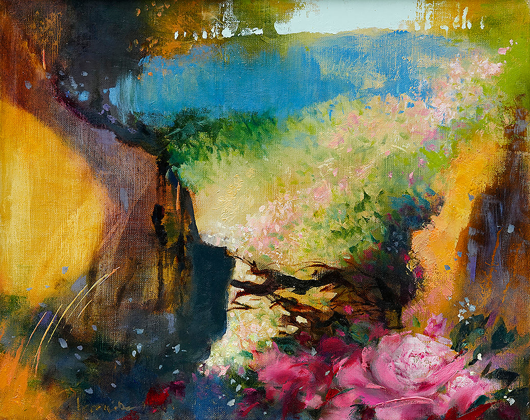 "PERFUME" ORIGINAL OIL ON LINEN/FRAMED