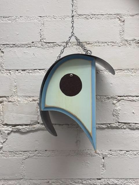 “ Mini Coop de Ville” Birdhouse In Light Blue with Bright Blue Trim