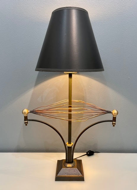 “Tesla” Inspired Table Lamp with Black Shade