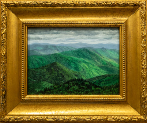 "View from Cowee Mountains Overlook Field Study” Original Framed Oil Painting
