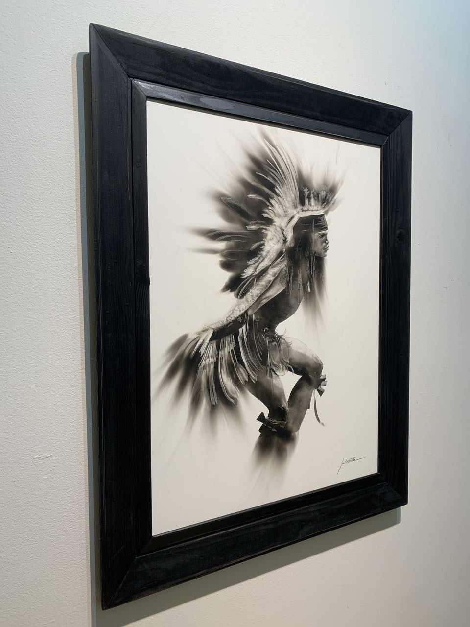 “The Eagle Dance” Fumage Drawing on Clay Board