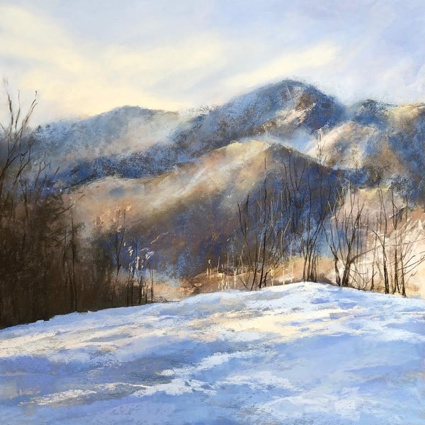 “Snow in the Cove” - Framed Original Pastel Painting
