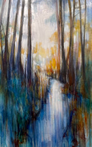 “Little Stream” Original Acrylic and Graphite Painting on Canvas