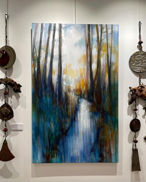 “Little Stream” Original Acrylic and Graphite Painting on Canvas